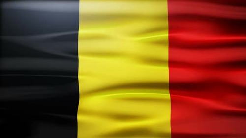 Seamless Looping Waving Belgian Flag Animation