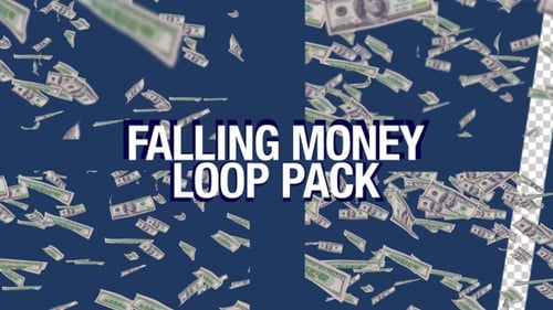 Falling Hundred Dollar Bills Seamless Loop