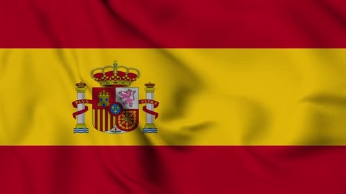 Realistic Waving Flag of Spain Animation