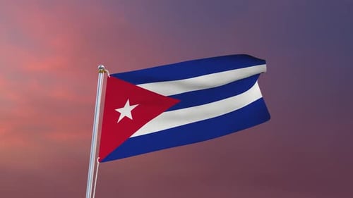 Flag Of Cuba Waving