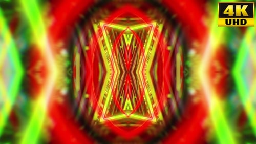 Abstract Neon Geometric Kaleidoscope Loop Background