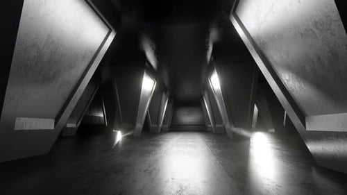 Dark Futuristic Geometric Tunnel Loop