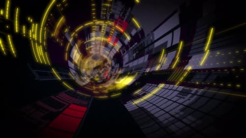 Flight in Abstract Scifi Tunnel Seamless Loop