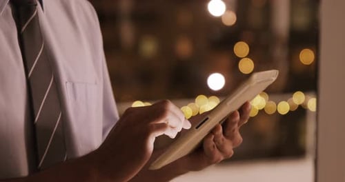 Businessman using digital tablet