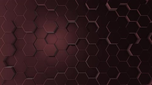 Red Hexagon Background Seamless Loop