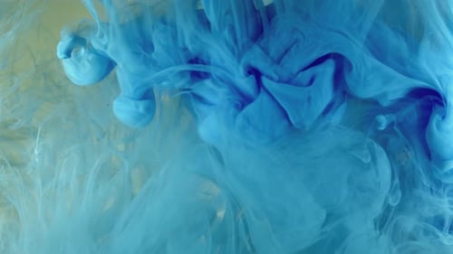 Blue Ink Flowing in Liquid Medium