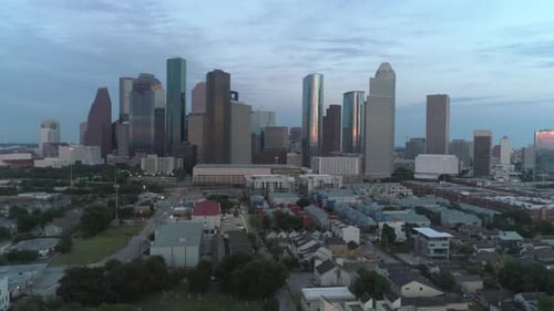 Urban Skyline Aerial View of City Skyscrapers