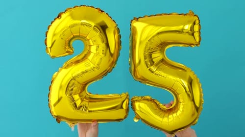 Shiny Number Balloons for a Birthday Party