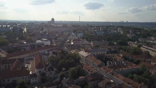 Beautiful Aerial View of the Old Town of Vilnius