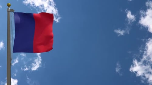 Realistic Customizable Waving Flag Animation on a Clear Blue Sky