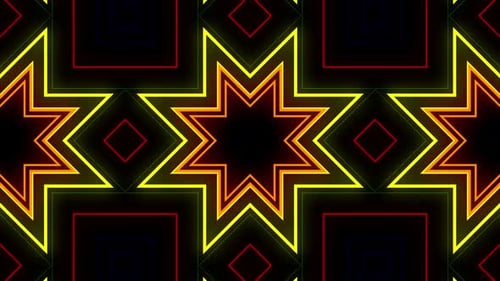 Abstract Neon Geometric Loop Background