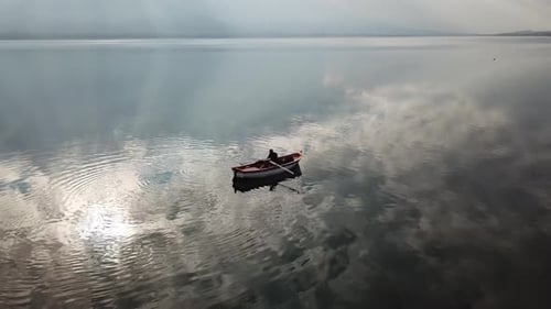 Turkey kocaeli aerial lake reflection light beam