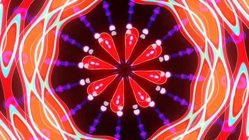 Pulsation lumineuse au néon de rayons multicolores