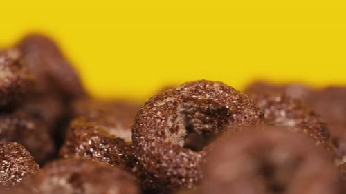 Delicious Chocolate Cereal Rings in Close-Up Detail