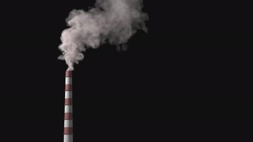 Realistic Smoke Plume Rising from Industrial Chimney