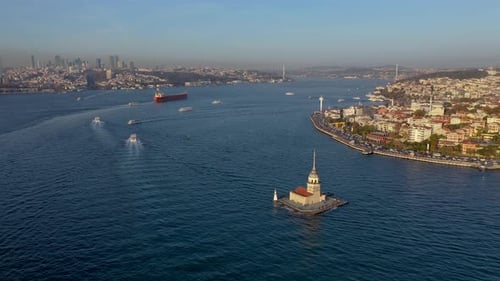 Aerial Istanbul Maiden Tower