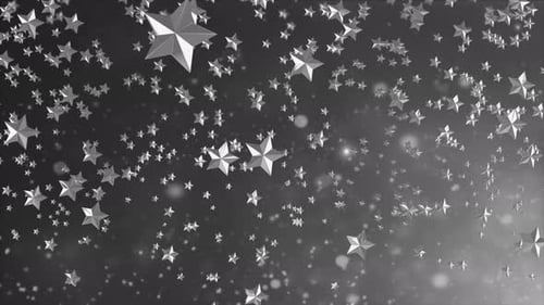 Silver Star Background Downward 4k Loop