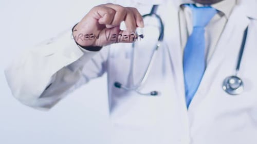 Asean Doctor Writes On Screen Green Vegetables