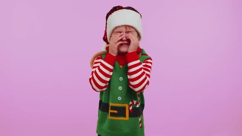 Crying Child Receiving Christmas Gift