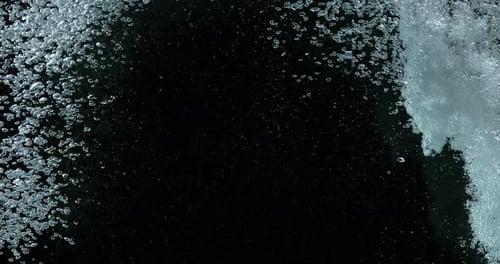 900444 Bubbles of Air in the Water on Black Background, Slow Motion 4K