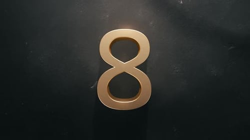 Golden Countdown Timer From 10 to 0