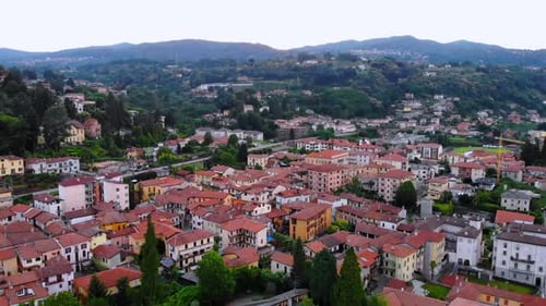 Aerial View on Mediterranean Town
