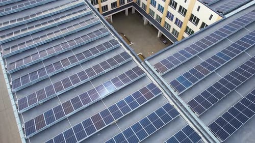 Solar Panels On The Building