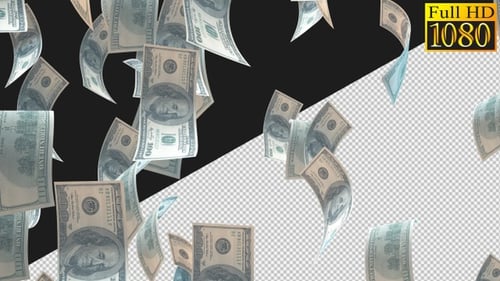 Dollars Big Money With Alpha Channel Video Loop V3