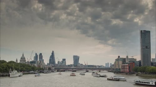 timelapse london city skyline finance buildings england urban 4k