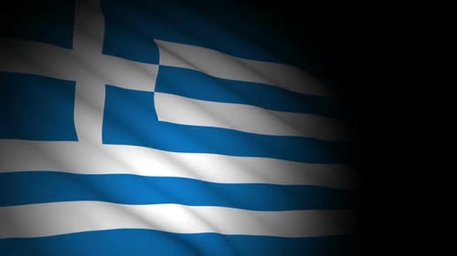 Waving Greece Flag with Realistic Fabric Movement
