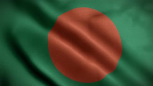 Waving Flag of Bangladesh Seamless Loop Animation