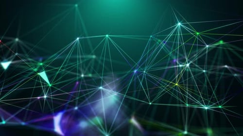 Abstract Technology Network with Glowing Plexus Points