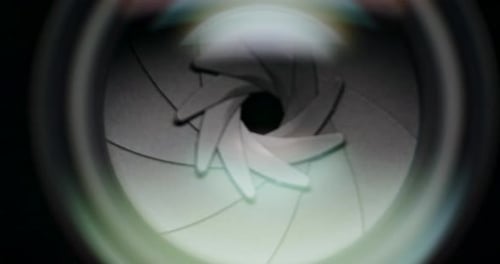 Camera Lens Aperture Opening and Closing Macro Shot