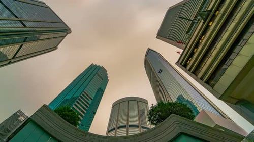 Modern Skyscrapers Seen From a Low Angle