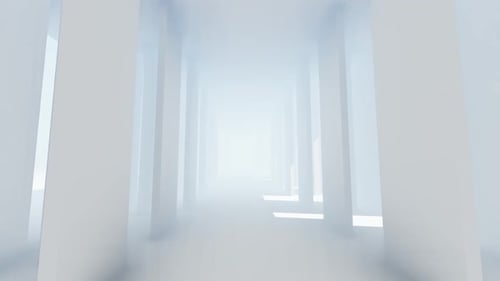 Weiße Säulen - Abstrakte Zukunft Weiß 1