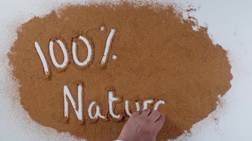 Handschreiber auf Erde, 100% natürlich
