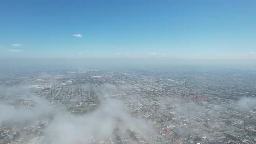 Urban Cityscape Aerial View with Clouds