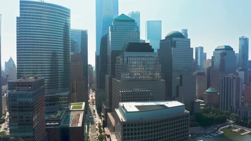 Skyscrapers and Buildings in Lower Manhattan Financial District New York City