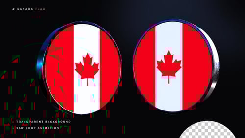 3D Spinning Canadian Flag Icon Animation