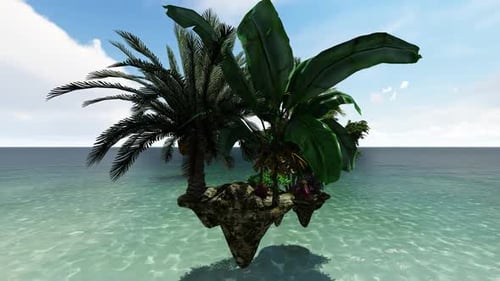 Islas flotantes exóticas y hermosas