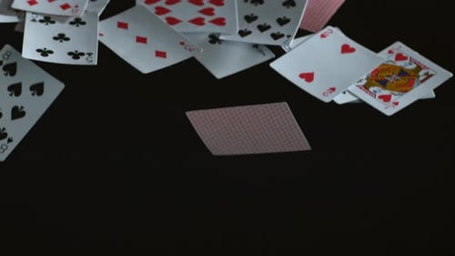 Cards falling in slow motion; shot on Phantom Flex 4K at 1000 fps