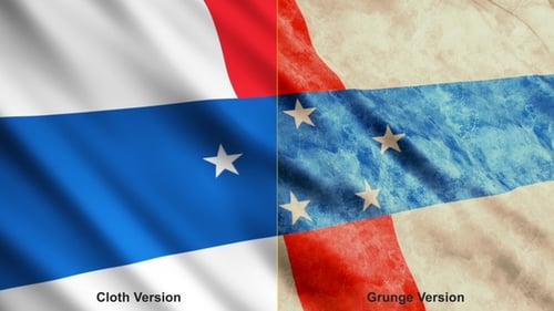 Waving Flag Animation with Modern and Grunge Texture Versions