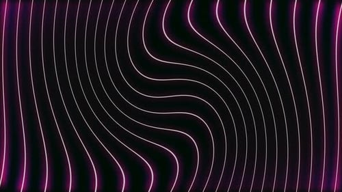 Abstract Neon Fluid Wavy Lines Background Animation