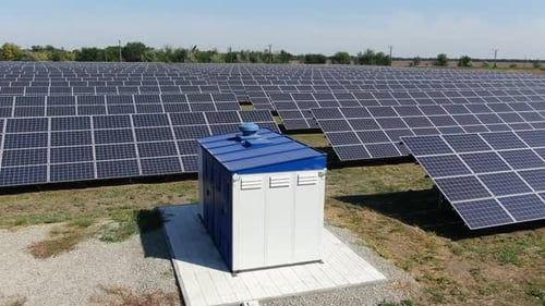 View of a Transformer of a Solar Power Station Alternative Energy