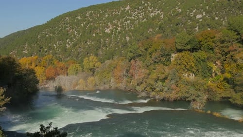 Krka National Park landscape with a river