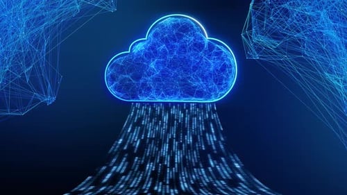 cloud computing Technologie Ai, transfert de données, bits, Internet, 5G, informations de fond bleu, téléchargement