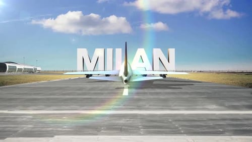 Commercial Airplane Landing Capitals And Cities Milan