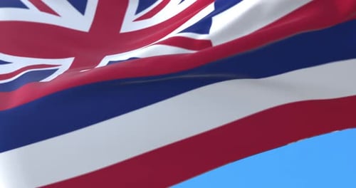 Realistic Waving Flag of Hawaii