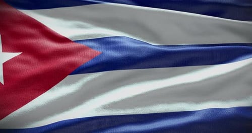 Realistic Waving Cuba National Flag Loop