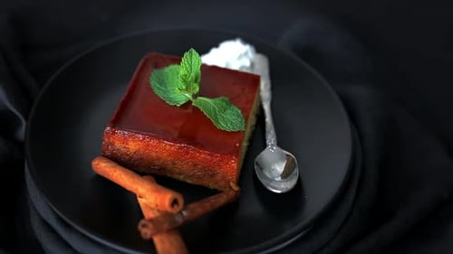 Delicious Flan Dessert with Caramel and Cinnamon